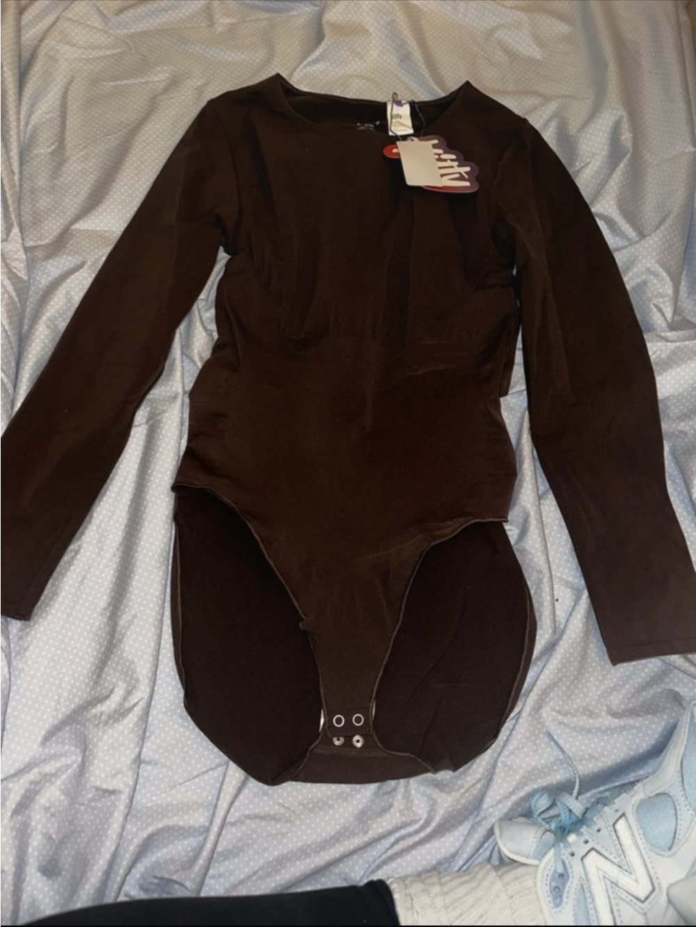 Yitty nearly naked Shapeware long sleeve bodysuit brown plus size 3X/4X BNWT